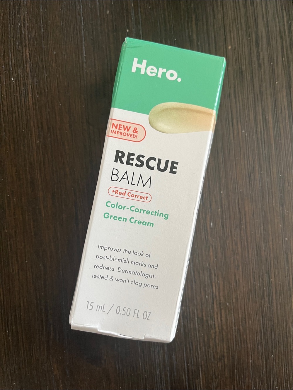 Hero Rescue Balm Color-Correcting Green Cream Full Size .50 oz
